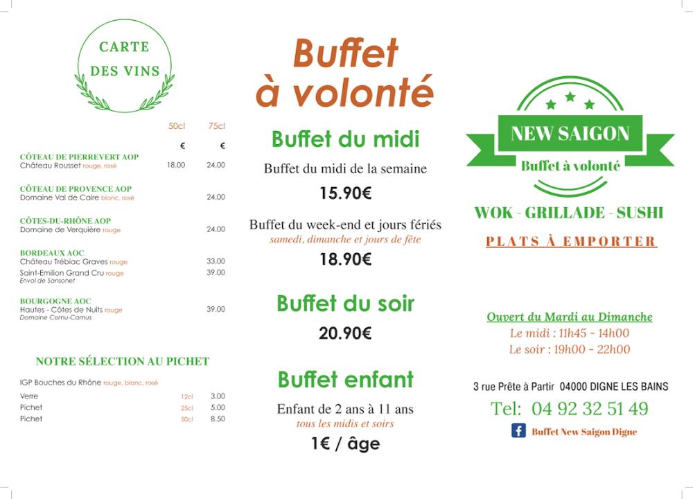 Restaurant New Saigon - Buffet à Volonté - Wok - Grillade - Sushi et Vente à Emporter - Menu Image 2